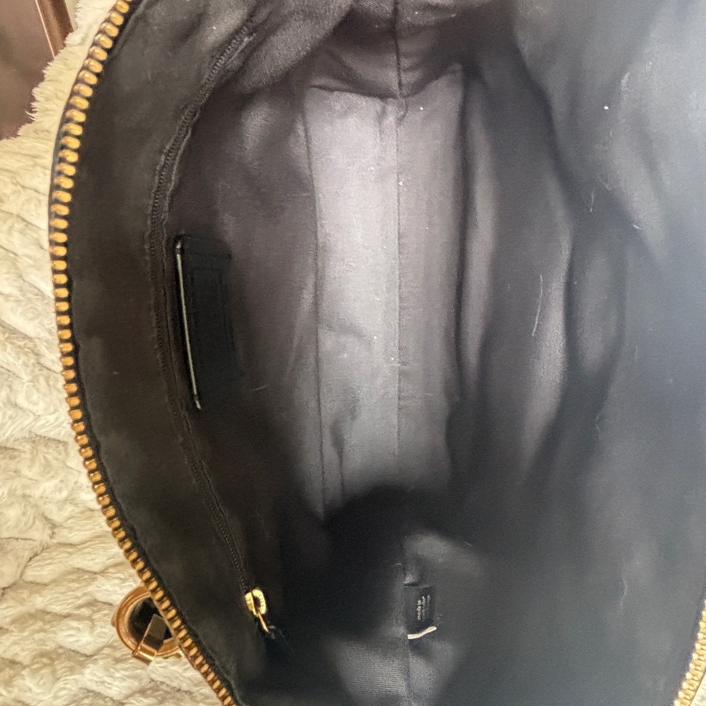 Coach New York Black Pebbled Leather Prairie Satchel Crossbody Gold Hardware - Picture 12 of 13